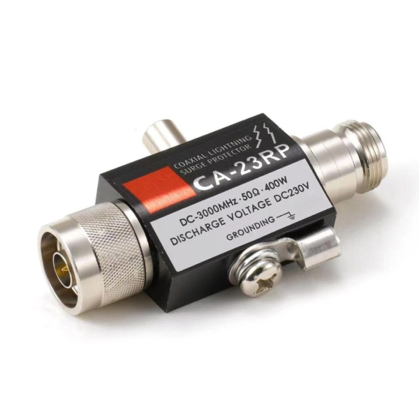 Milcom CA 23RP Lightning Arrestor N M F Coaxial 3GHZ 400W 50ohm DC 3000MHz N Connector.jpg Q90.jpg